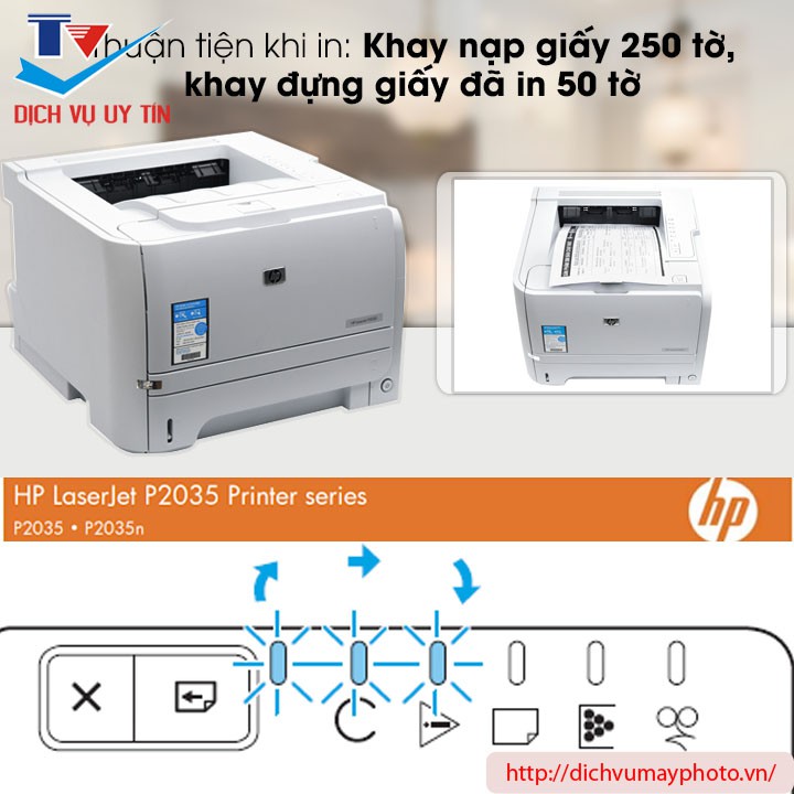 Máy in cũ HP 2035 máy mới trên 70% hộp mực to bản in sắc nét ổn định