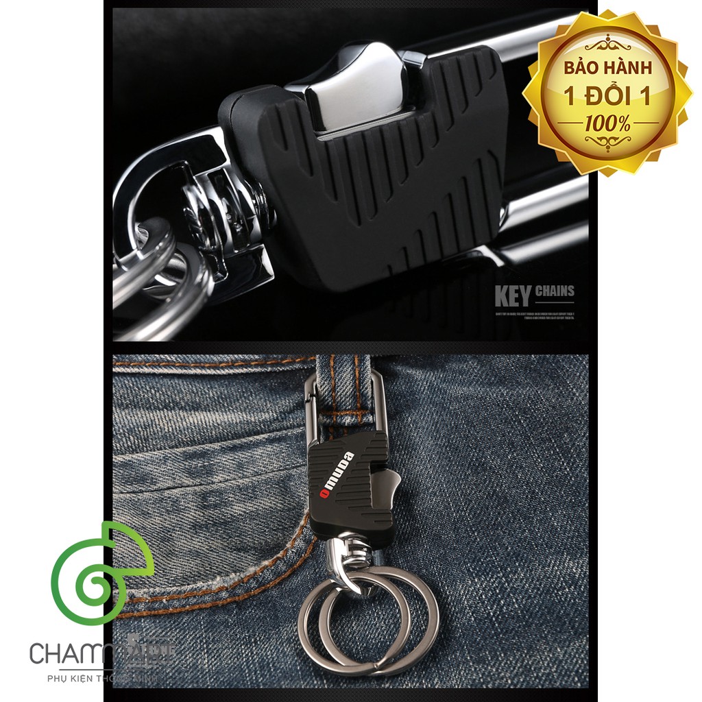 Móc khóa kim loại cao cấp Omuda OMD3719 móc chìa khóa ô tô xe máy bằng thép Thái Lan Phặn Phặn