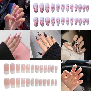 Set 24 Móng Tay Giả Màu Nhám Thiết Kế Thời Trang Cho Nữ