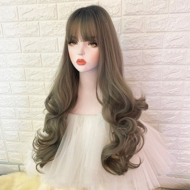 Tóc giả nữ cả đầu 🥰FREESHIP🥰 Giảm 7k khi nhập [TOCGIA7K]-Tóc giả nguyên đầu omber xám 8136