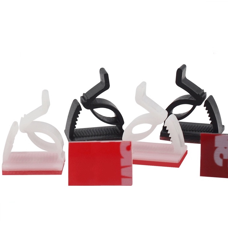 Set 10 Giá Đỡ Dây Cáp Sạc / Tai Nghe Tự Dính Bằng Nhựa Điều Chỉnh Được