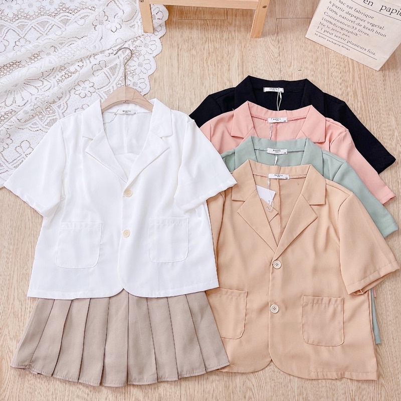 áo blazer cộc tay 2 túi