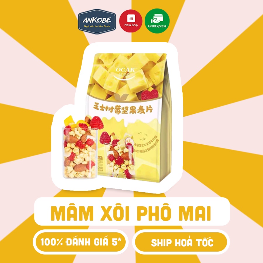 Ngũ cốc Ocak vị mâm xôi phô mai 400 gram dùng để ăn sáng và hỗ trợ giảm cân siêu hạt Ankobe