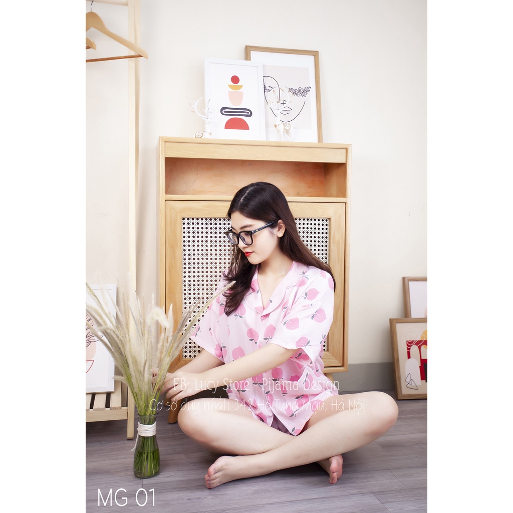 Bộ Pijama Lụa Nữ - Đồ Bộ Mặc Nhà Nữ Ngắn Dễ Thương Quần Áo Ngủ Thời Trang Cao Cấp | BigBuy360 - bigbuy360.vn