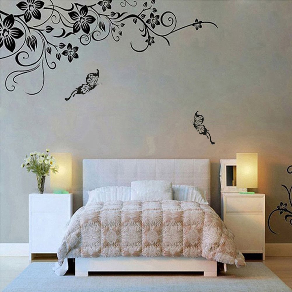 Decal dán tường Chống Thấm Nước Họa Tiết Hình Bông Hoa Dùng Trong Trang Trí Phòng