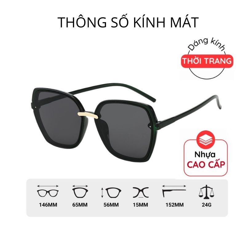 Kính mát nữ mắt đa giác thời trang phong cách Hàn quốc chống tia UV400