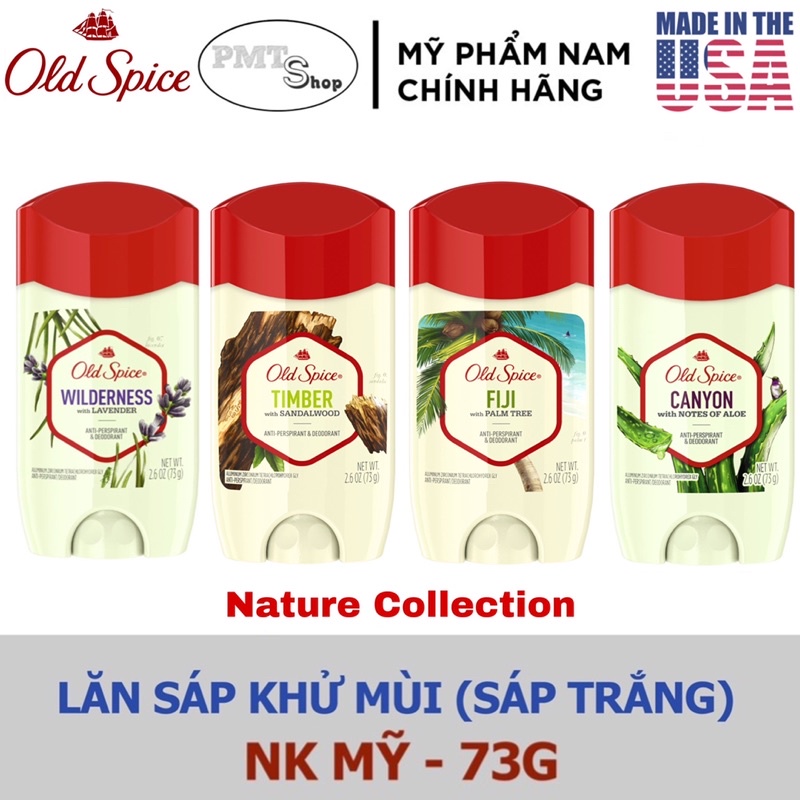 Lăn sáp khử mùi nam Old Spice 73g (sáp trắng) Bearglove Timber Fiji Wolfthorn Swagger Captain Canyon Wilderness Volcano