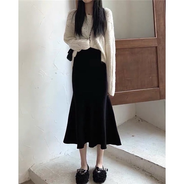 (Ảnh thật) Chân váy đuôi cá chất thun umi cạp cao chun phẳng TSW | BigBuy360 - bigbuy360.vn