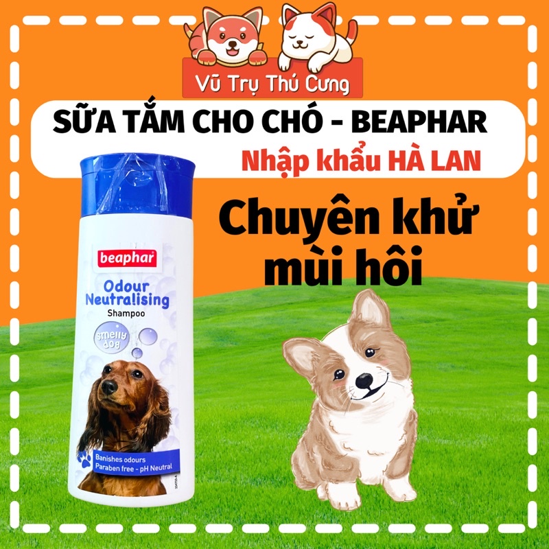 Sữa tắm khử mùi hôi, mượt lông Dành cho chó Beaphar Hà Lan 250ml