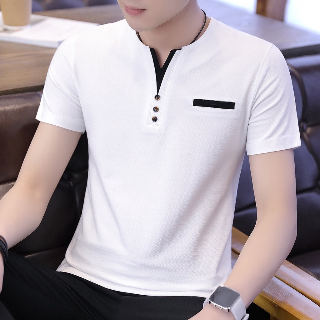 ÁO POLO NAM CỔ TÀU A001 VẢI COTTON CÁ SẤU BAO ĐẸP - FORM ÁO LÊN NAM TÍNH TRẺ TRUNG