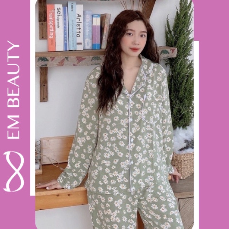 Bộ đồ ngủ nữ pyjama o.n dài tay lụa Mango Latin tiểu thư dài tay mùa đông mặc nhà, freesize 45-60kg phù hợp mẹ sau sinh