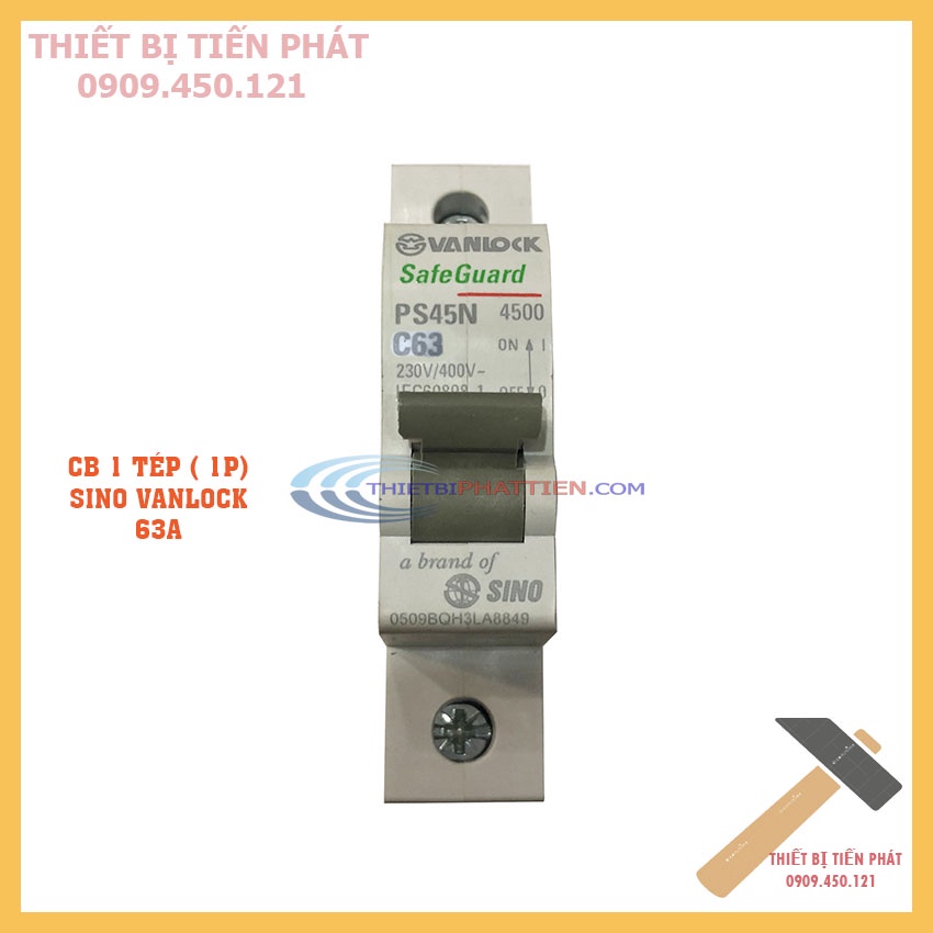 CB 1 PHA SINO VANLOCK 10A-63A TỰ ĐỘNG NGẮT KHI CHẠM ĐIỆN, KHI QUÁ TẢI SIÊU AN TOÀN