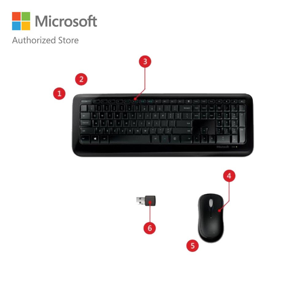 Bộ bàn phím chuột không dây Microsoft Wireless 850 màu đen (PY9-00018)