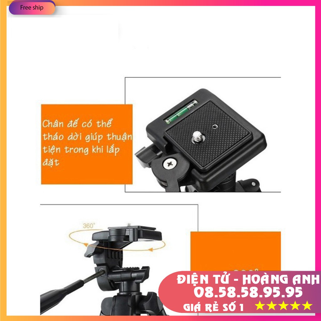 Chân Máy Ảnh Tripod Yungteng 3388+5208 Giá Đỡ Bluetooth Cao Cấp Chuyên Dùng Cho Điện Thoại Camera  Model 2020