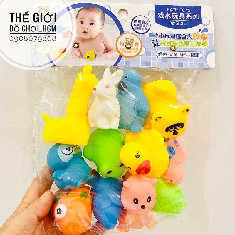 [VỪA TẮM-VỪA CHƠI] Túi các con vật bóp chút chít dành cho bé yêu chơi khi tắm .