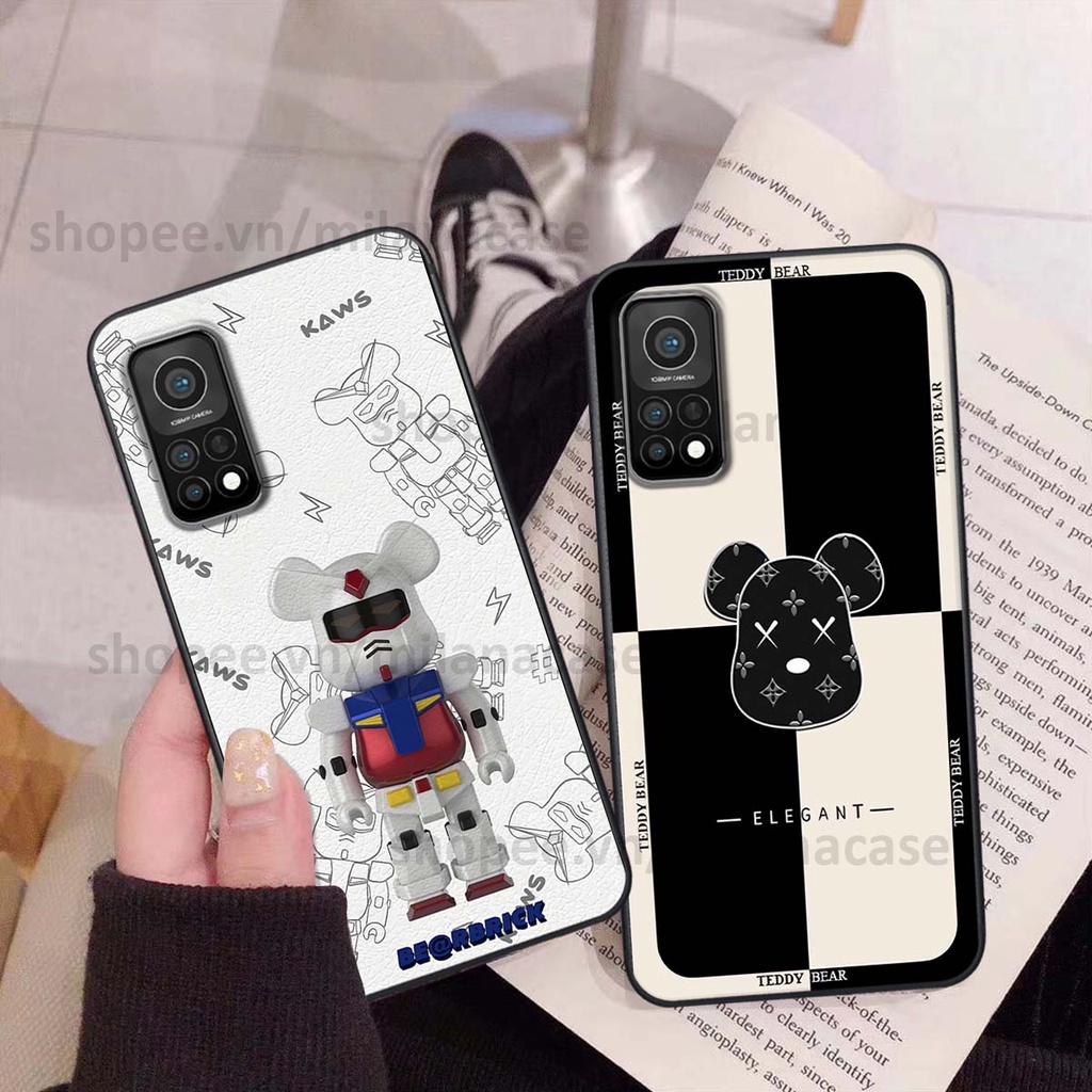 Ốp Xiaomi Mi 10T Pro gấu be@rBrick gấu Teddy Kaws siêu đẹp, phong cách, cá tính