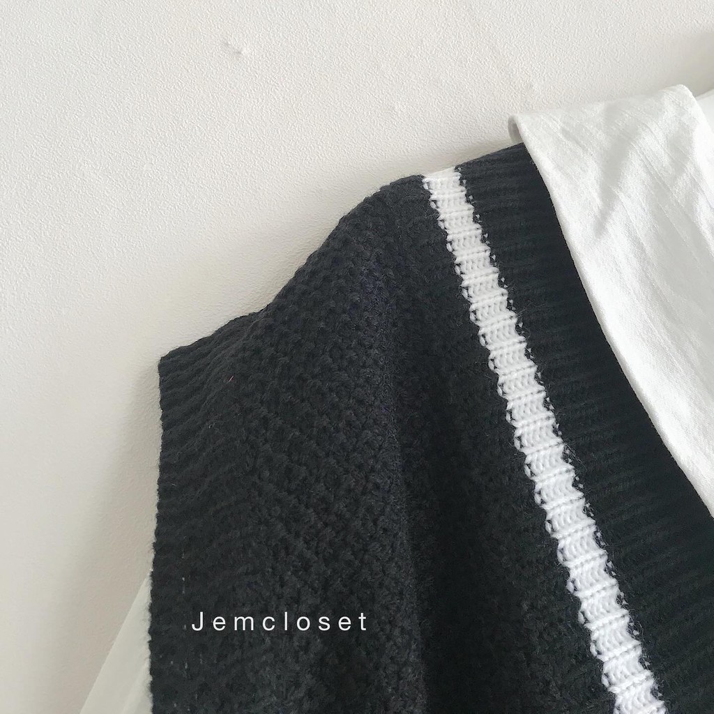 Áo Gile Nữ Dáng Ngắn Ghile Len Trơn Croptop Form Rộng Phong Cách Thời Trang Hàn Quốc Eime 3 Màu Xám Đen Trắng 1754 | BigBuy360 - bigbuy360.vn