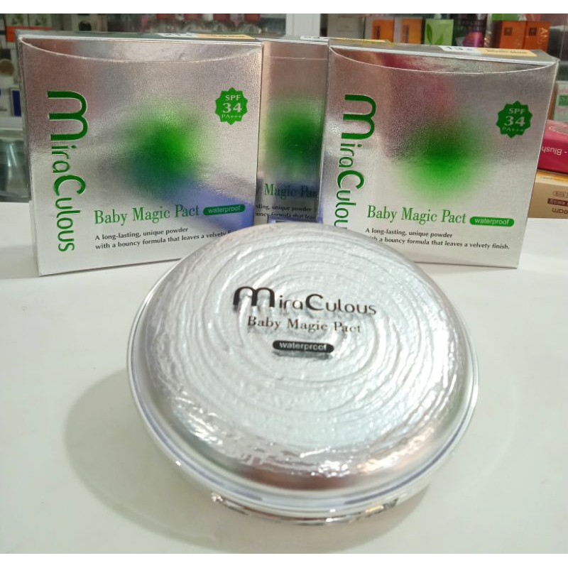 Phấn trang điểm MiraCulous Baby Magic Pact dưỡng sáng kiềm dầu SPF 34 / PA+++