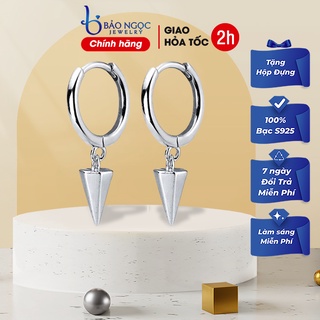 Bông Tai Bạc Hình Thoi Cá Tính Cho Nữ - B2534 - Bảo Ngọc Jewelry