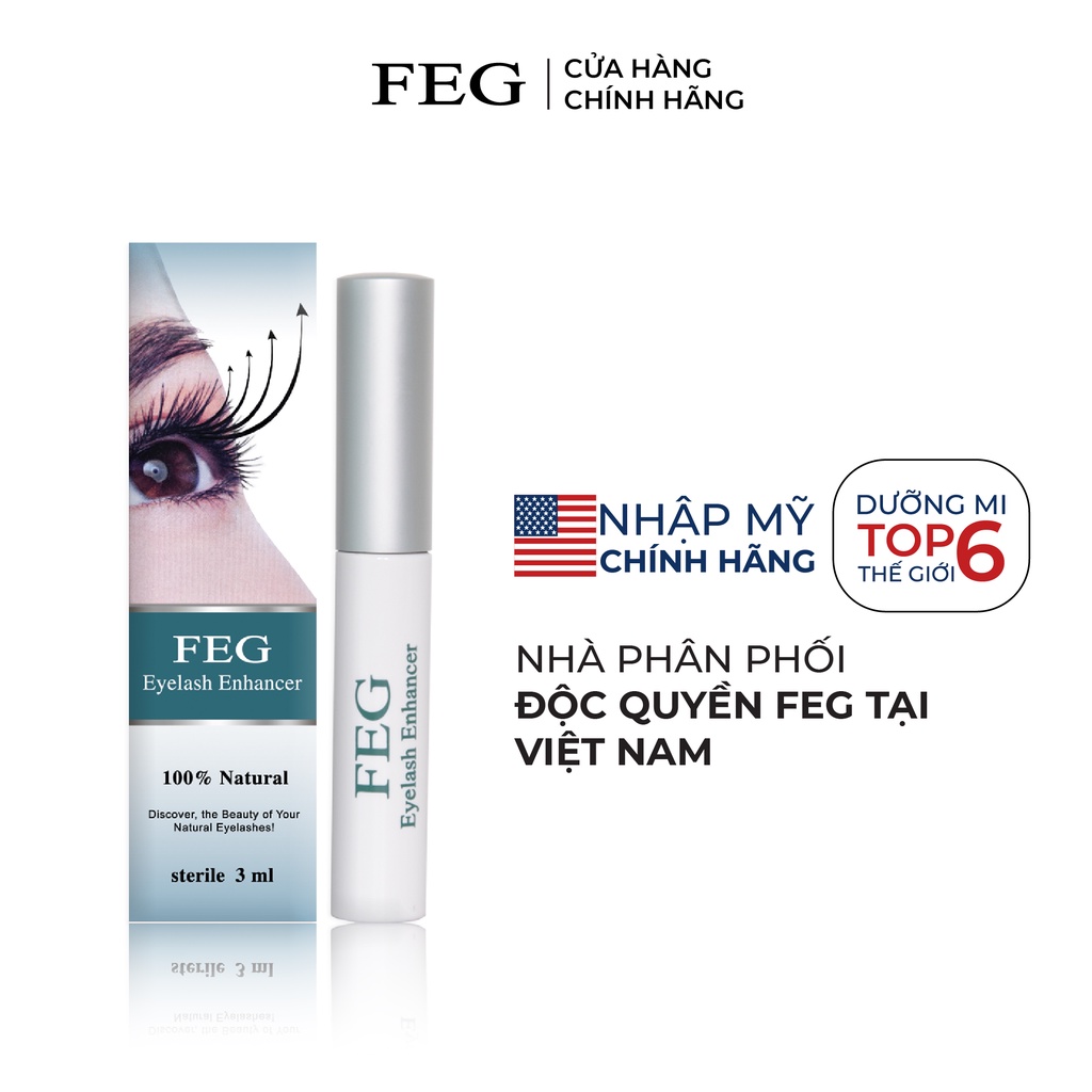 [CHÍNH HÃNG] Dưỡng Mi Dài Dày Khỏe FEG Eyelash Enhancer - Mi dài, dày, cong vút sau 14 ngày