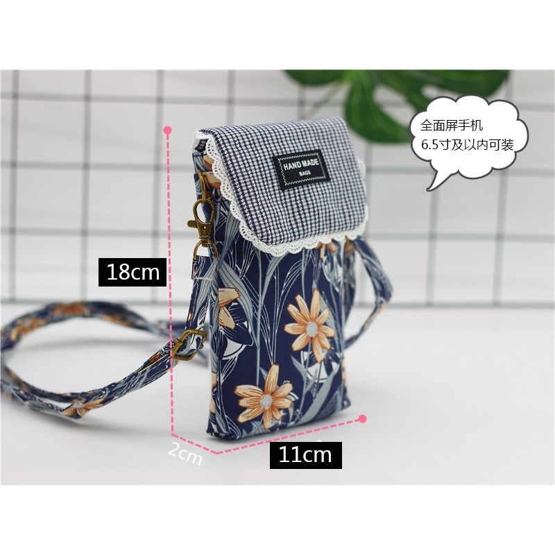 Túi Vải Đeo Chéo Mini Đựng Điện Thoại 20-22cm Phong Cách Thời Trang Mới 2023