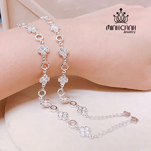 Lắc Tay Nữ Cỏ 4 Bạc 925 May Mắn Dạng Chuỗi - Minh Canh Jewelry