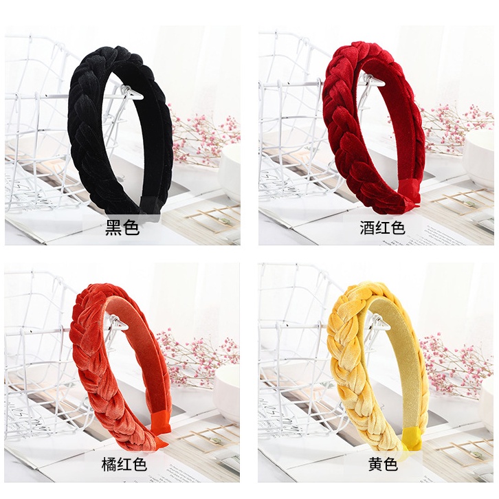 Cài Tóc Haimeikang Vải Nhung Bện Phong Cách Hàn Quốc Thời Trang Cho Nữ