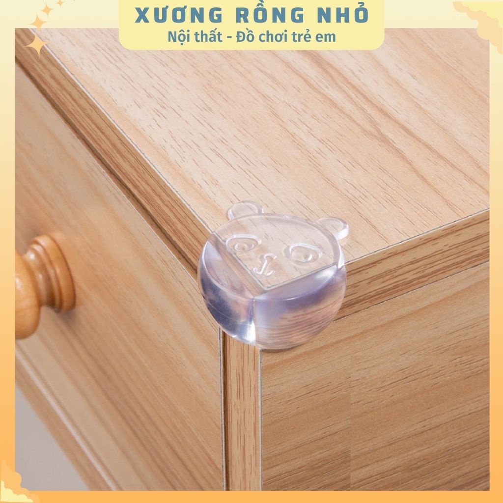 Set 4 Miếng Bịt Góc Bàn Bọc Góc Bàn Bo Tròn Bọc Cạnh Bàn Kèm Băng Dính Tránh Va Đập, An Toàn Cho Bé Và Người Già