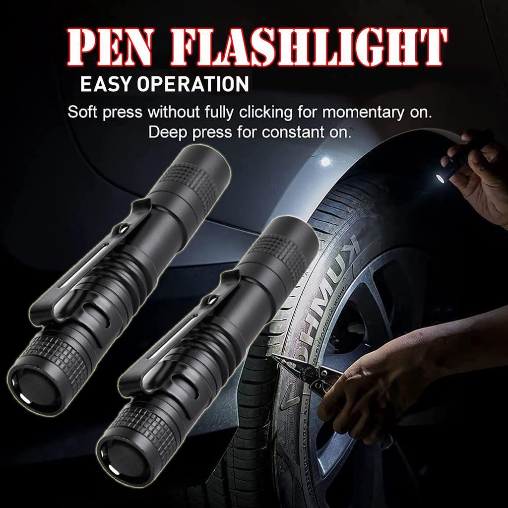 MYRONGVN Bút Đèn Pin Cắm Trại Cầm Tay Kèm Kẹp Tiện Dụng