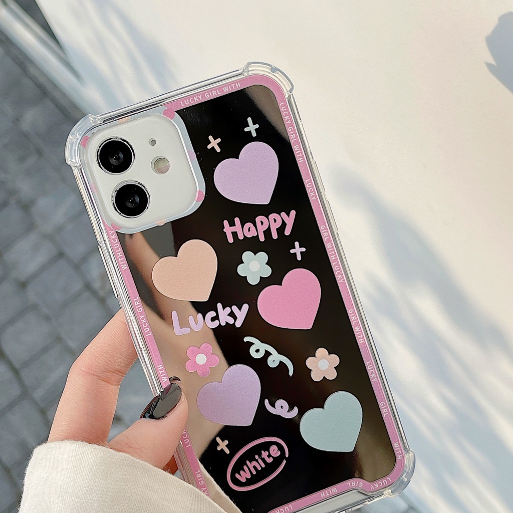 Ốp lưng iphone Ốp điện thoại tpu silicon mặt gương xinh xắn cho iPhone 11 12 13 Pro Max X Xr Xs Max 7 8 Plus SE 2020 12 13 MINI Dinuo case/JM-3