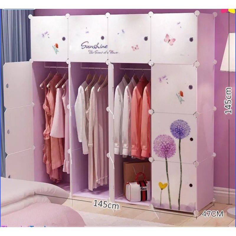 Tủ Nhựa Đa Năng Lắp Ghép Thông Minh 16 ô sâu 47cm( chọn hình theo phân loại)