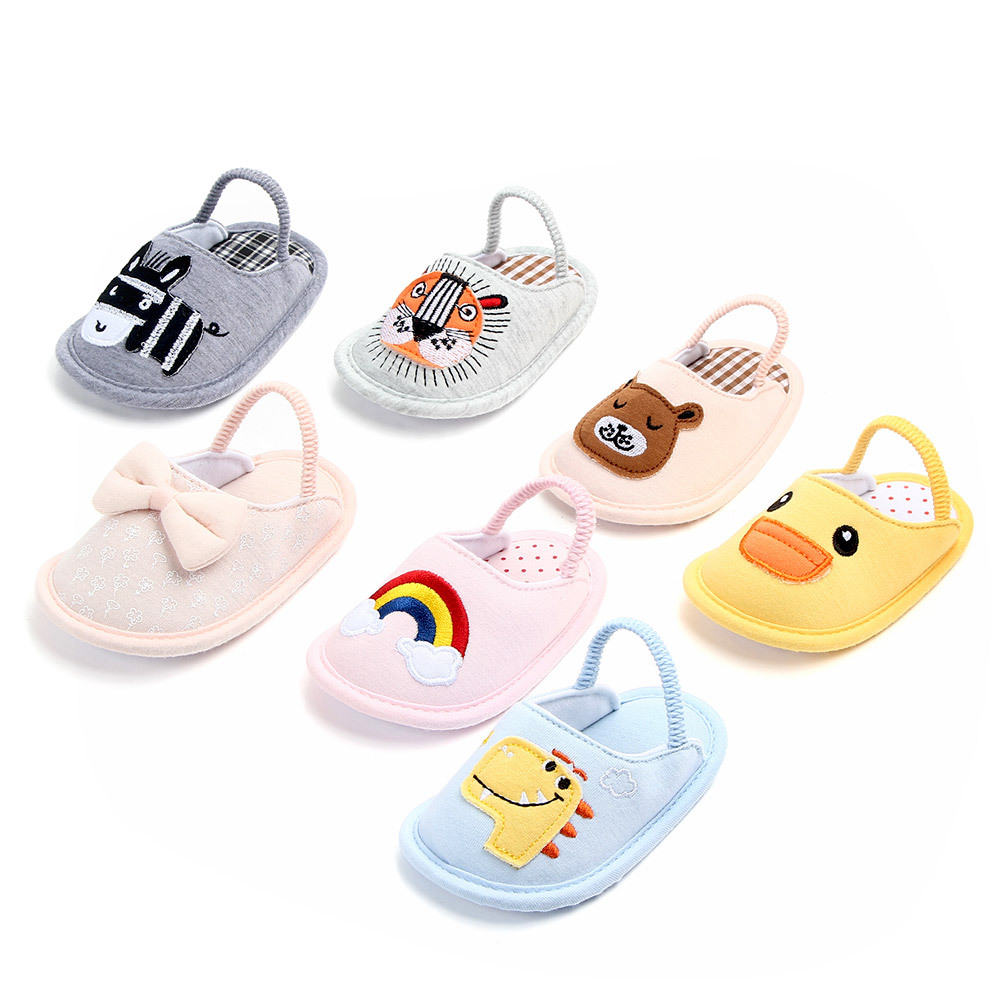Giày Cotton Họa Tiết Hoạt Hình Dễ Thương Thoáng Khí Cho Bé 0-12 Tháng Tuổi