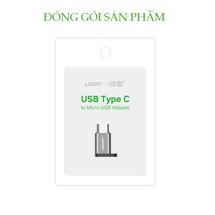 Đầu chuyển đổi Micro USB sang USB type C có hỗ trợ OTG UGREEN US278 50551