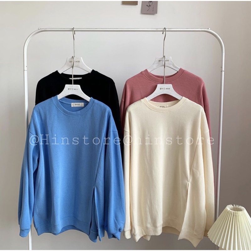 [HÀNG SẴN]Áo HOODIE nỉ tăm xẻ vạt trơn nhiều màu hàng quảng châu