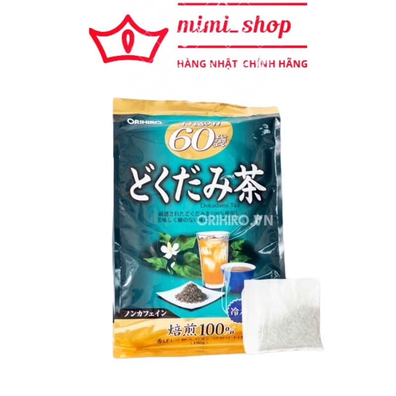 Trà diếp cá Dokudami Tea dạng túi lọc 180g Orihiro Nhật Bản - 60 gói nhỏ