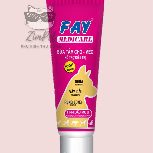 Sữa Tắm Fay MEDICARE điều trị nấm, ghẻ, ngứa ở chó mèo- tuýp 280ml
