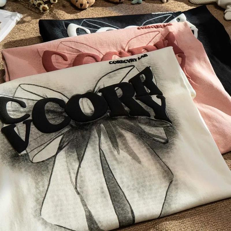 Áo Thun Tay Ngắn Phong Cách retro Mỹ Hợp Thời Trang Mùa Hè Mới Cho Cặp Đôi