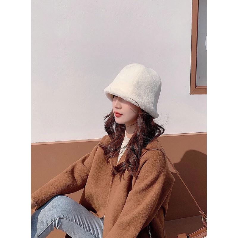 Mũ bucket lông mịn 1 mảnh