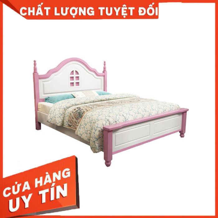 ( Nhập Khẩu) Giường ngủ trẻ em kiểu Hàn gỗ sồi 1m5x2m, giường ngủ cho bé GUT014