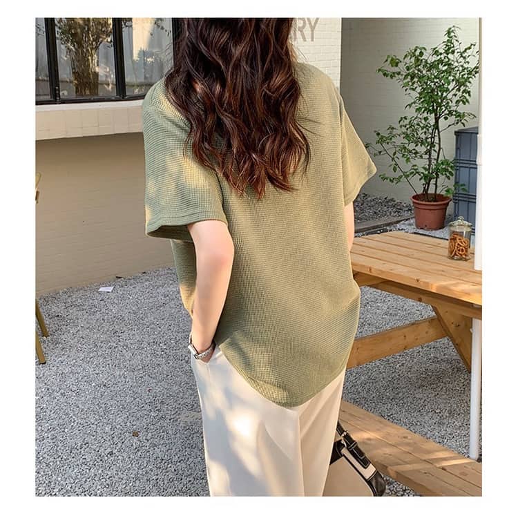 Áo thun Polo nữ ngắn tay, chất cotton tổ ong phong cách Hong Kong trẻ trung BIGSIZE_APL
