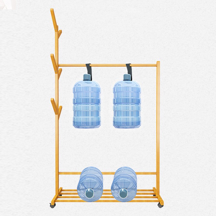 Cây giàn treo quần áo gỗ có bánh 60cm