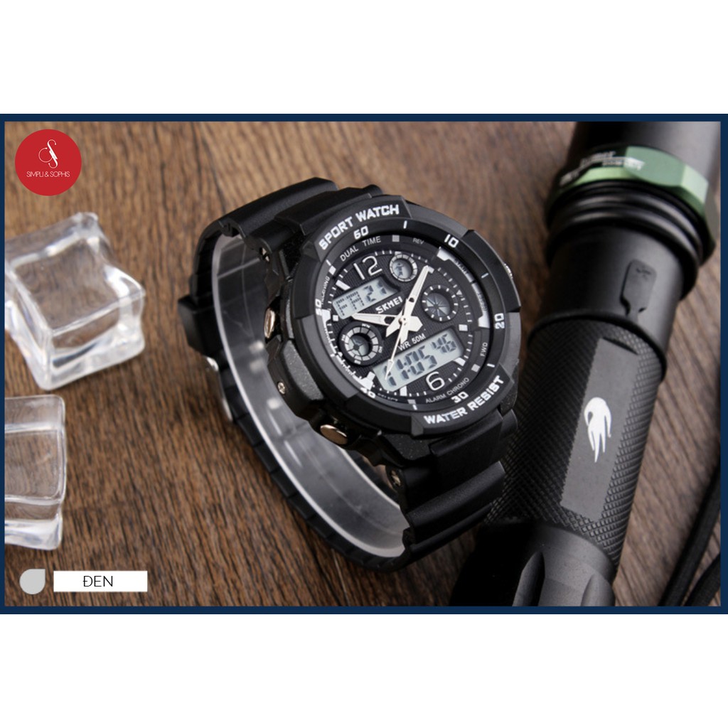 Đồng hồ nam SKMEI 0931 cao cấp 48mm (Đen) + Tặng hộp đựng đồng hồ thời trang
