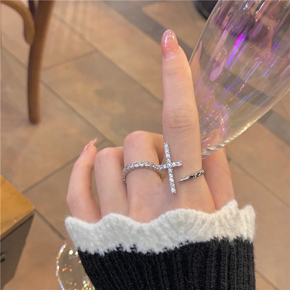 Nhẫn Hở Đính Đá Zircon Nhiều Màu Thời Trang Cổ Điển Cho Nữ