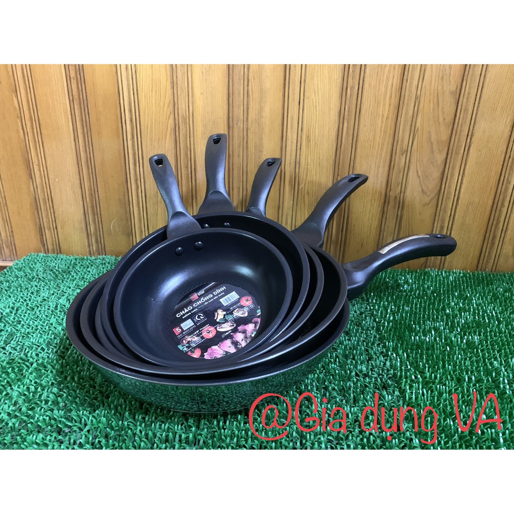 CHẢO CHỐNG DÍNH 3 ĐÁY CAO CẤP ĐUN BẾP TỪ, BẾP GAS FIVESTAR ĐƯỜNG KÍNH TỪ 16CM ĐẾN 28CM