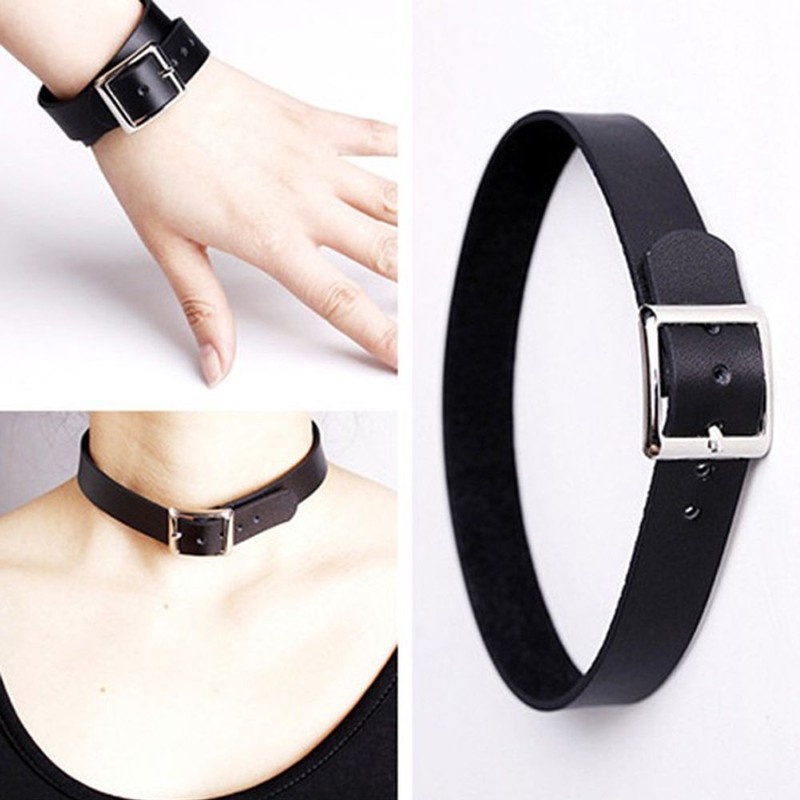 Vòng Cổ Da Pu Nhiều Màu Sắc Phong Cách Gothic Punk Gothic Cho Nữ