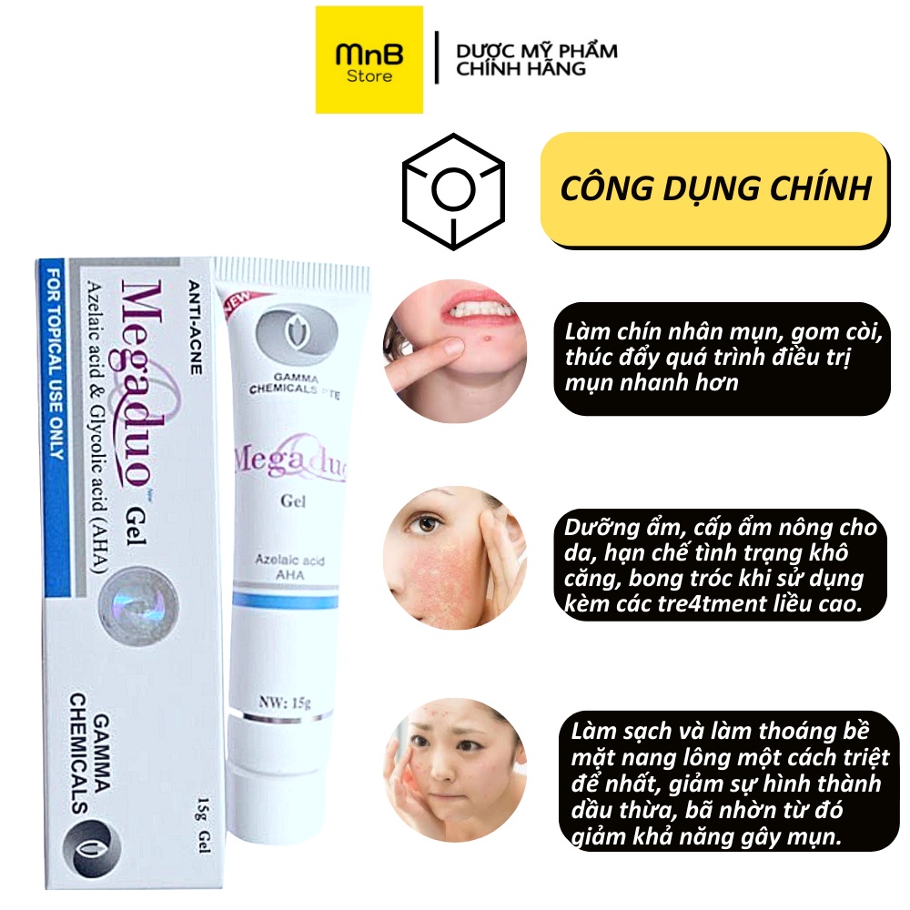 Gel giảm mụn ẩn và thâm Gamma Megaduo Gel 15 gram