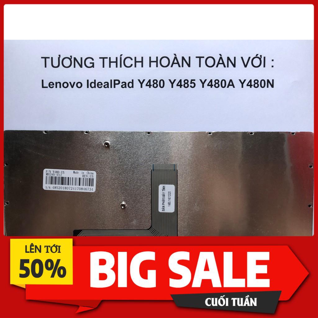 Bàn Phím Laptop Lenovo IdeaIpad Y480 Y485 Y480A Y480N Hàng Mới 100% Bảo Hành 6 Tháng Toàn Quốc