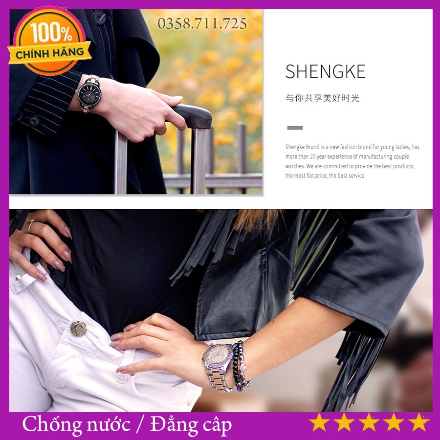 Đồng hồ nữ SK thép không gỉ, Đồng hồ đính đá chống nước tốt