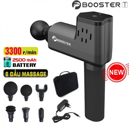 Súng massage cầm tay điều trị đau cơ bắp căng cơ Booster T - 126W, 6 đầu - BẢO HÀNH 12 THÁNG
