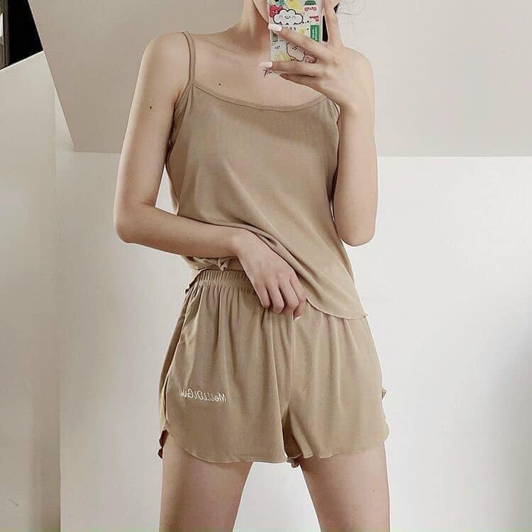 Đồ ngủ nữ hai dây trơn MEILIDIGUO túi rút hàng Quảng Châu cc
